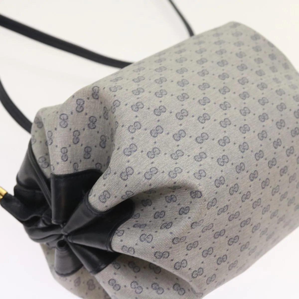 GUCCI Micro GG Canvas Shoulder Bag PVC Leather Navy 007.115.5770  th4074