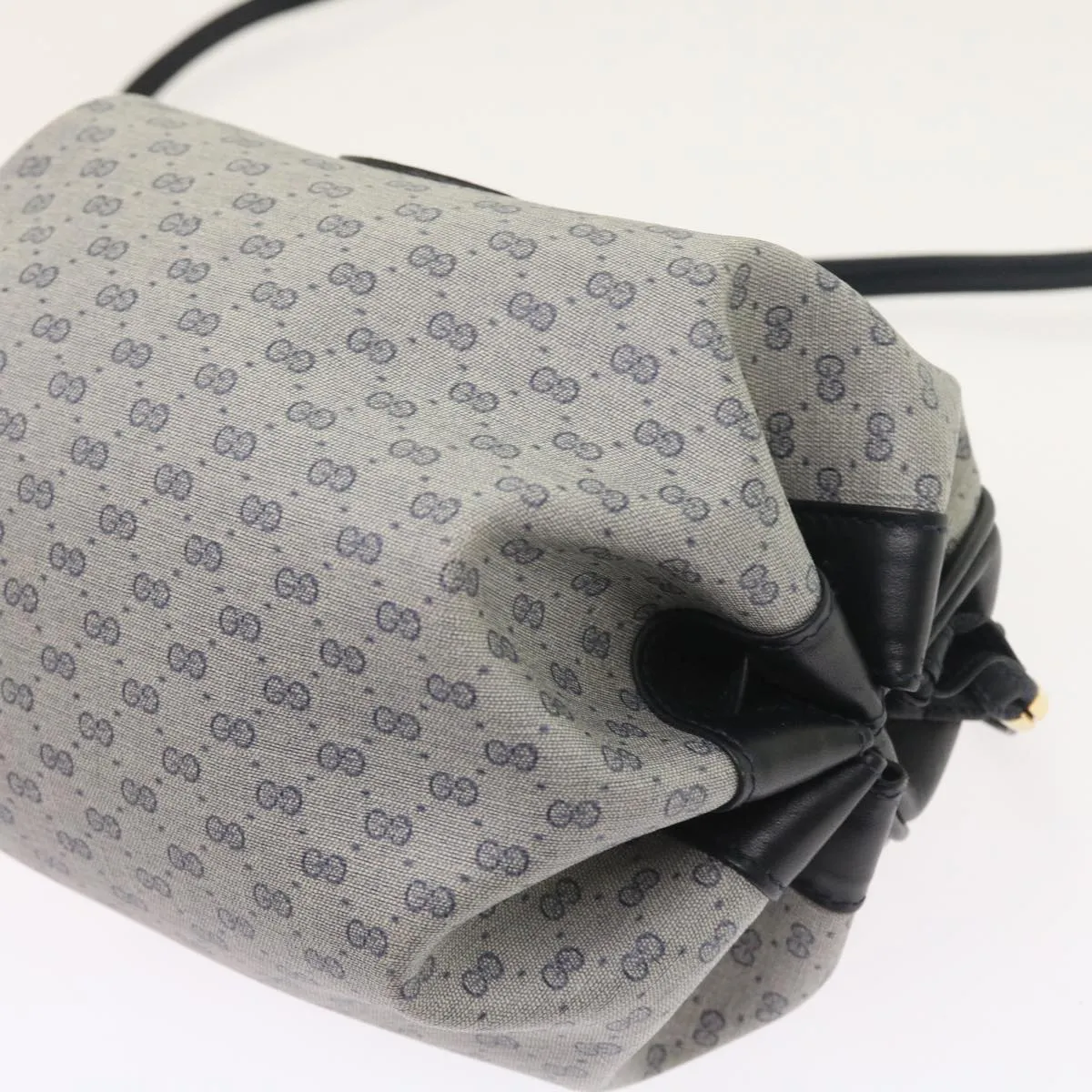 GUCCI Micro GG Canvas Shoulder Bag PVC Leather Navy 007.115.5770  th4074