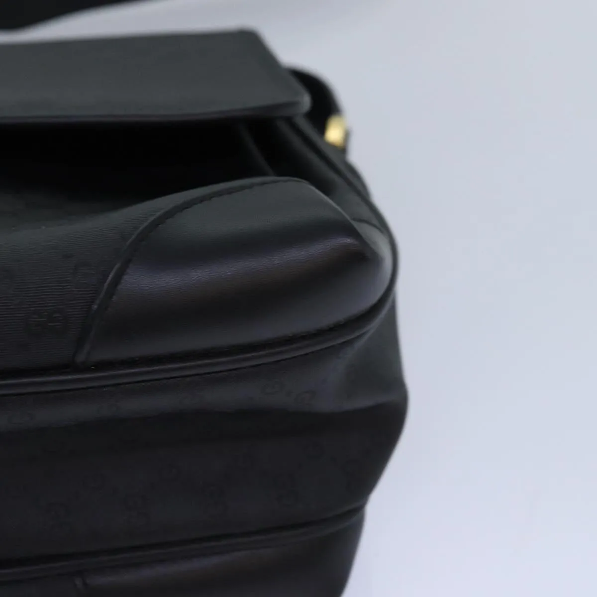 GUCCI Micro GG Supreme Shoulder Bag PVC Black Gold 001 116 0924  85388