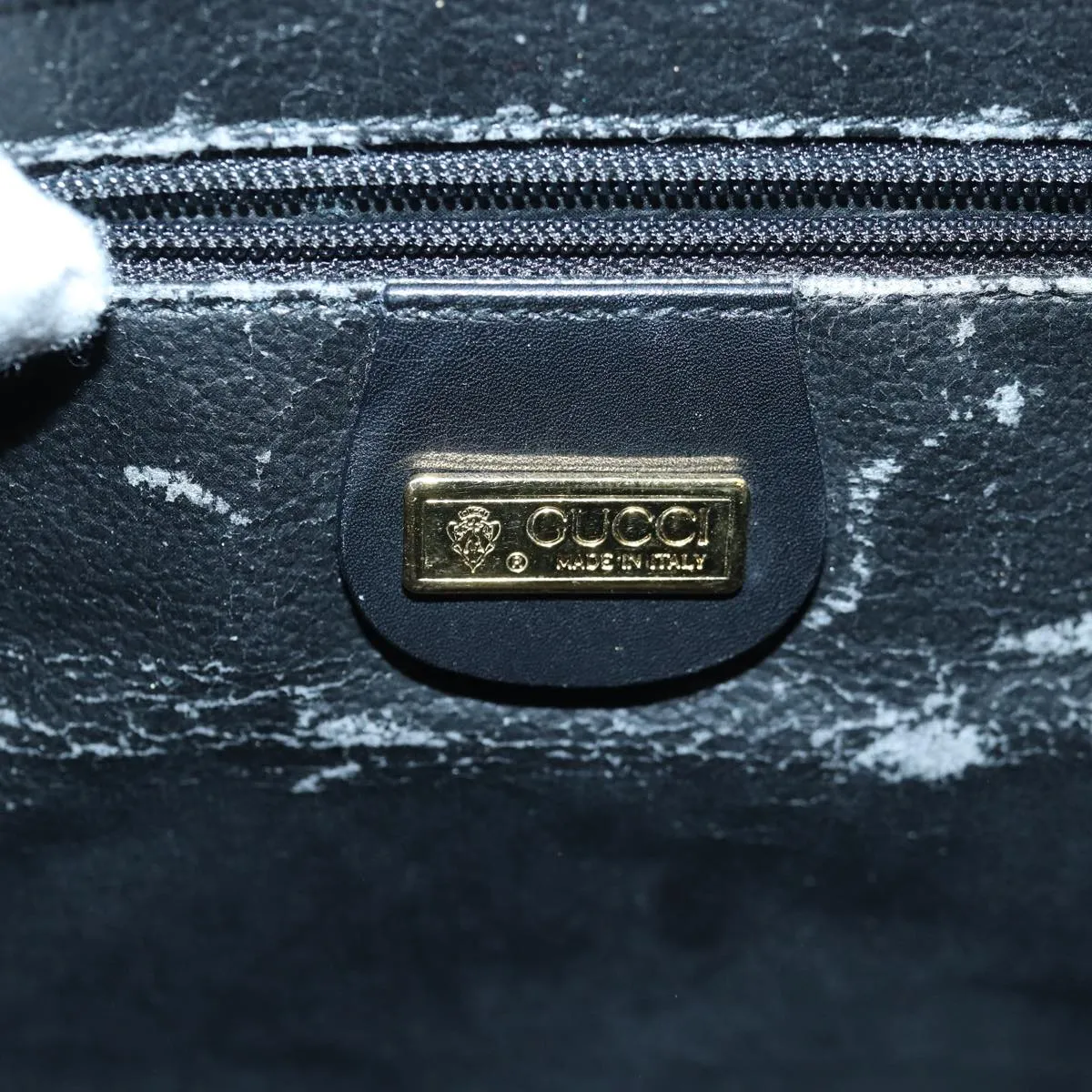 GUCCI Micro GG Supreme Shoulder Bag PVC Black Gold 001 116 0924  85388