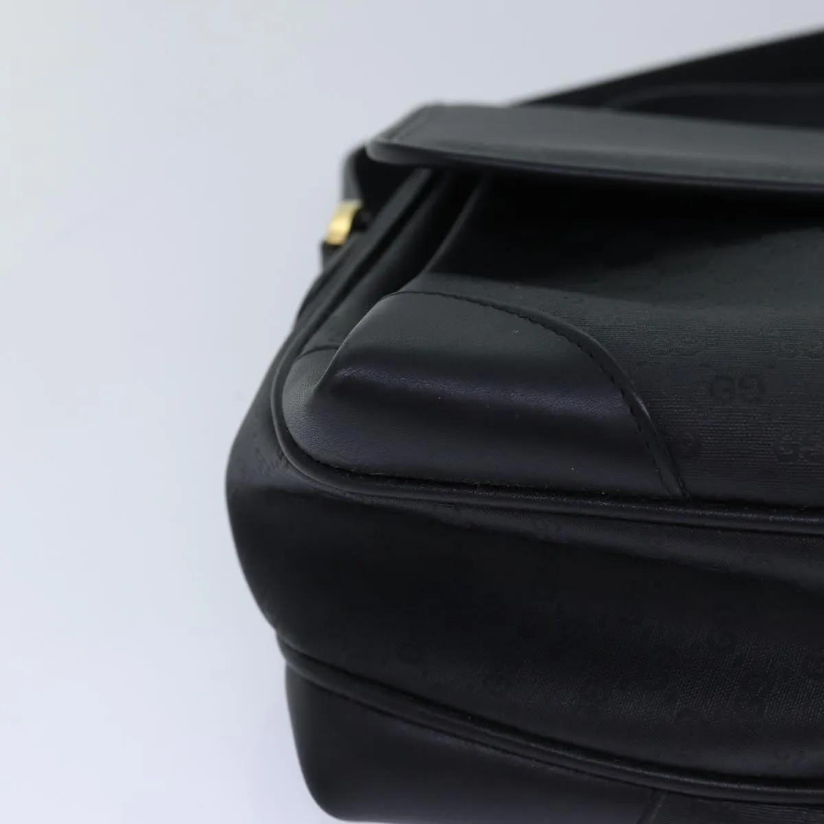 GUCCI Micro GG Supreme Shoulder Bag PVC Black Gold 001 116 0924  85388