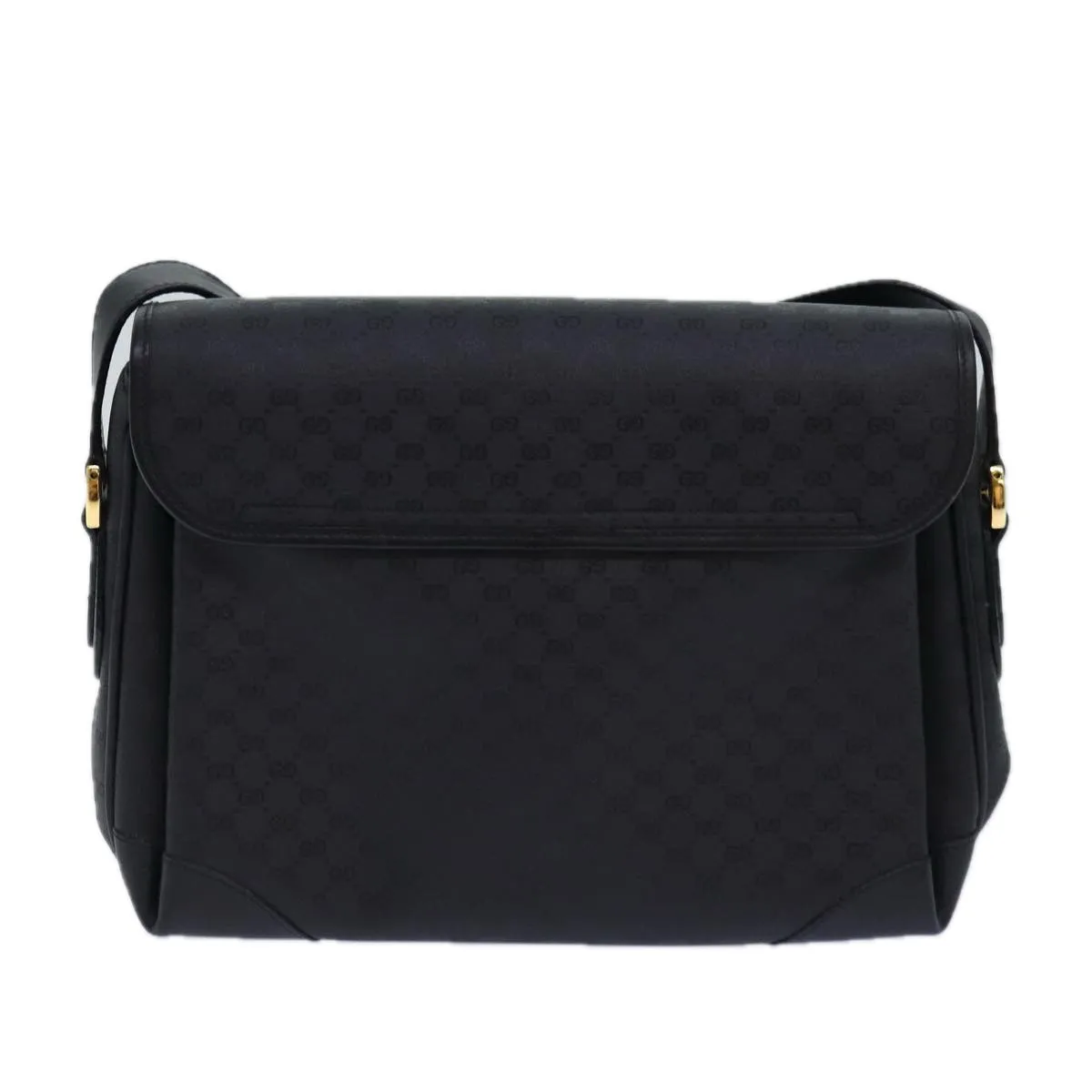 GUCCI Micro GG Supreme Shoulder Bag PVC Black Gold 001 116 0924  85388