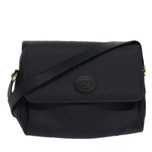 GUCCI Micro GG Supreme Shoulder Bag PVC Black Gold 001 116 0924  85388