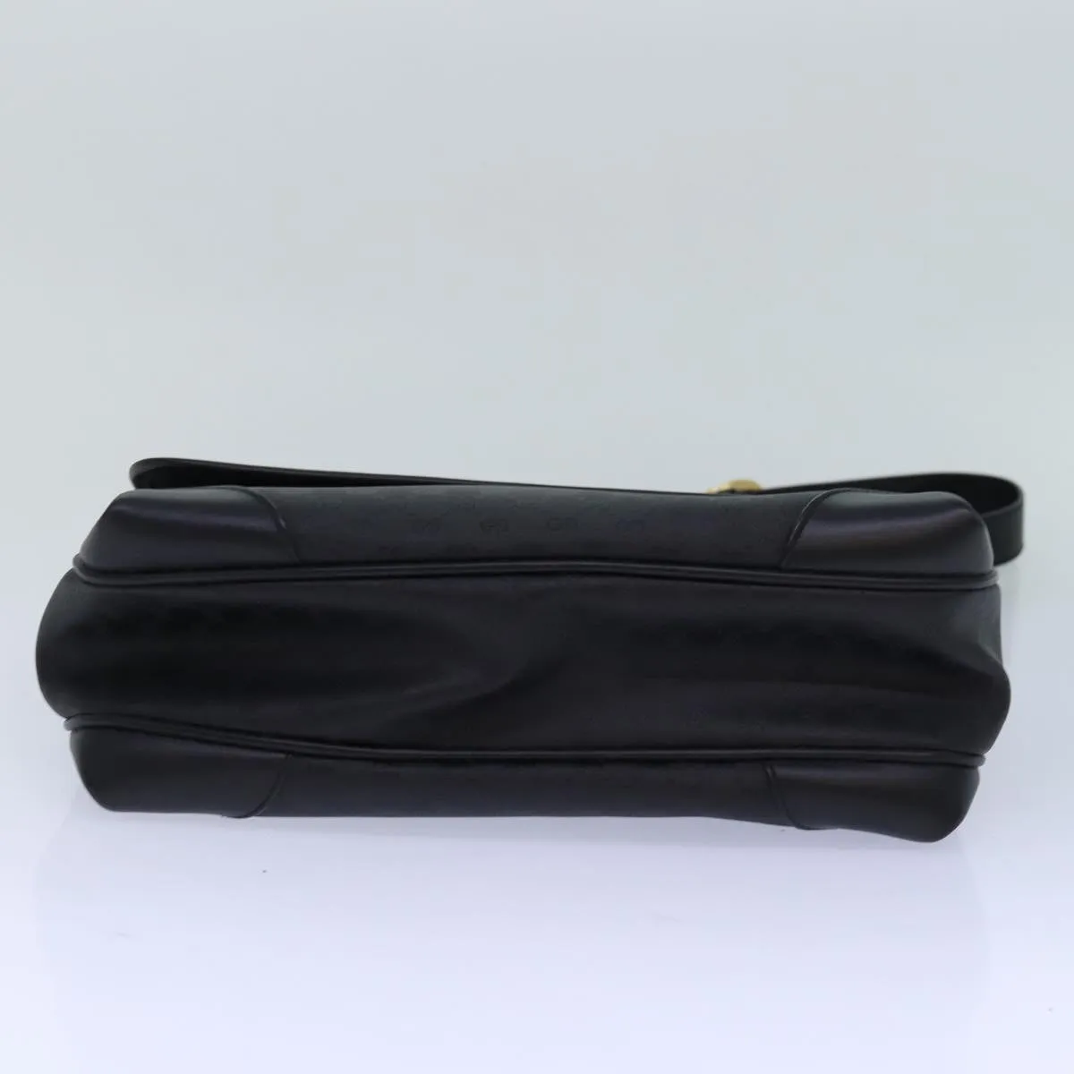 GUCCI Micro GG Supreme Shoulder Bag PVC Black Gold 001 116 0924  85388