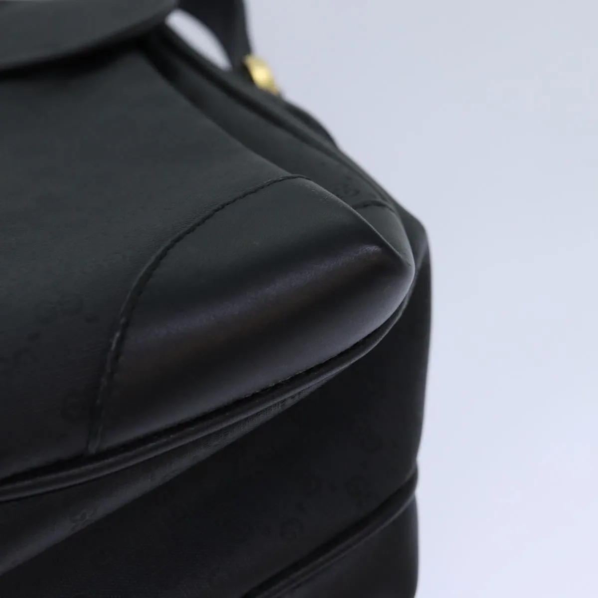 GUCCI Micro GG Supreme Shoulder Bag PVC Black Gold 001 116 0924  85388
