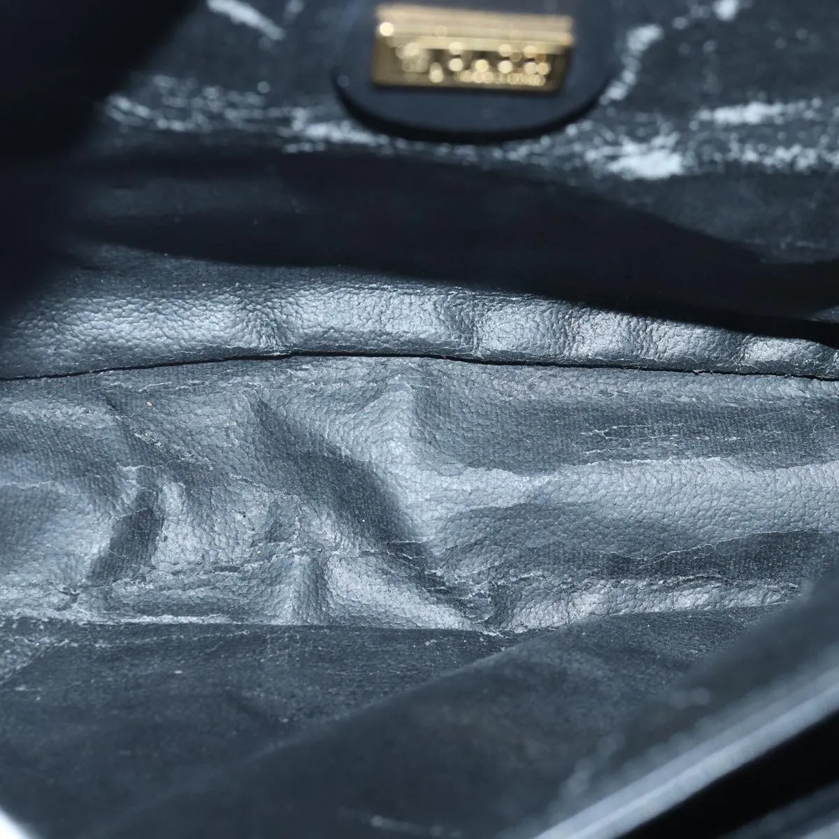 GUCCI Micro GG Supreme Shoulder Bag PVC Black Gold 001 116 0924  85388