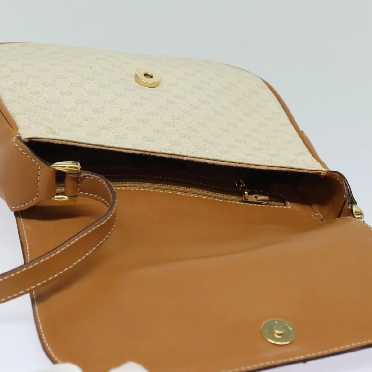 GUCCI Micro GG Supreme Shoulder Bag PVC Leather Beige 001 41 4425  13040