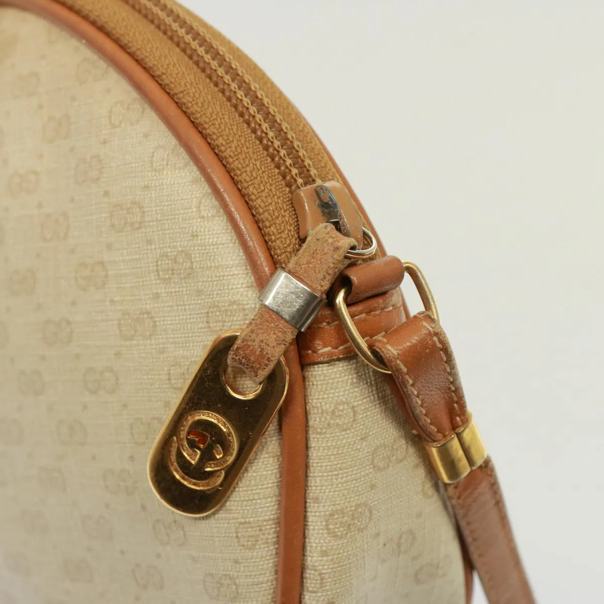GUCCI Micro GG Supreme Shoulder Bag PVC Leather Beige 007 983 1113  th5073