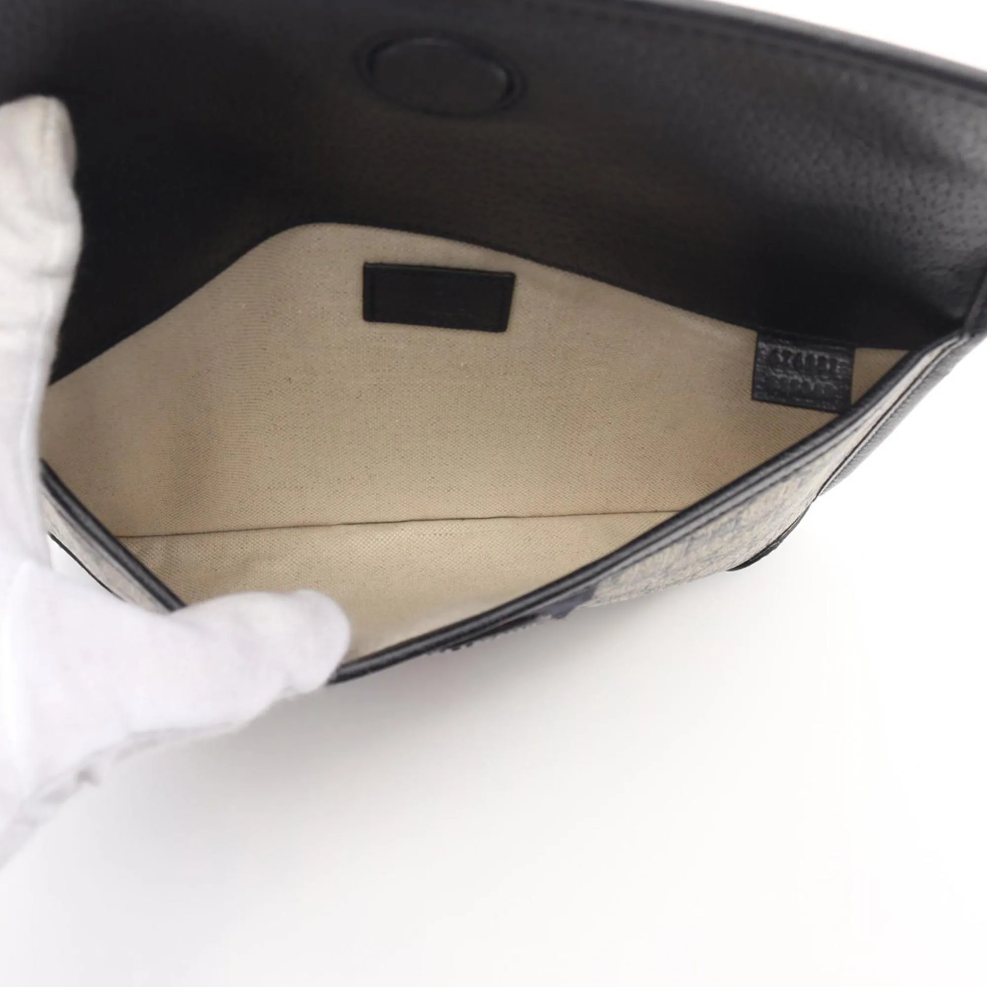 Gucci Navy Coated Canvas Leather Fanny Pack (Pre-Owned)