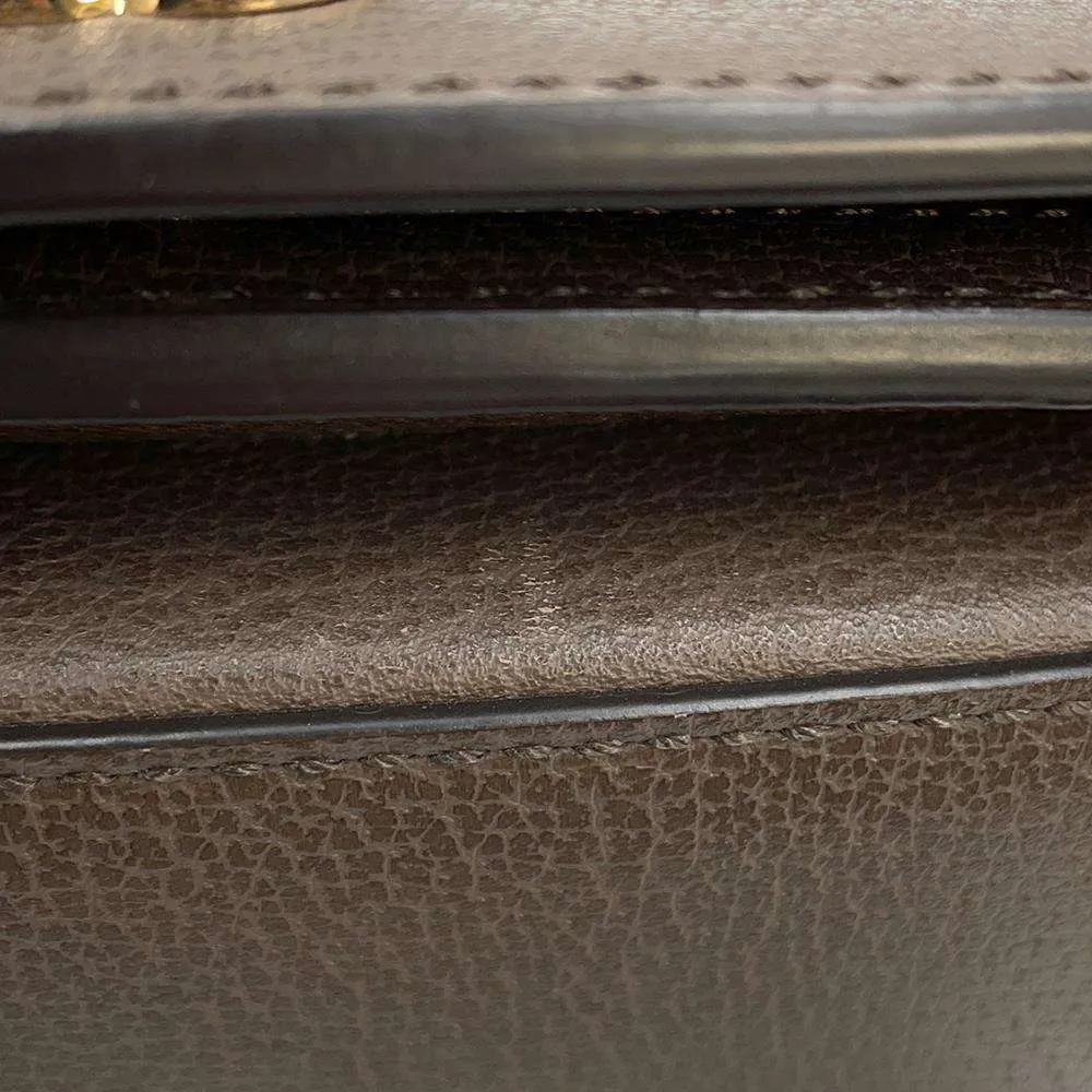 GUCCI Ophidia GG Supreme Shoulder Bag Beige/Brown601044 PVC Leather Size Small