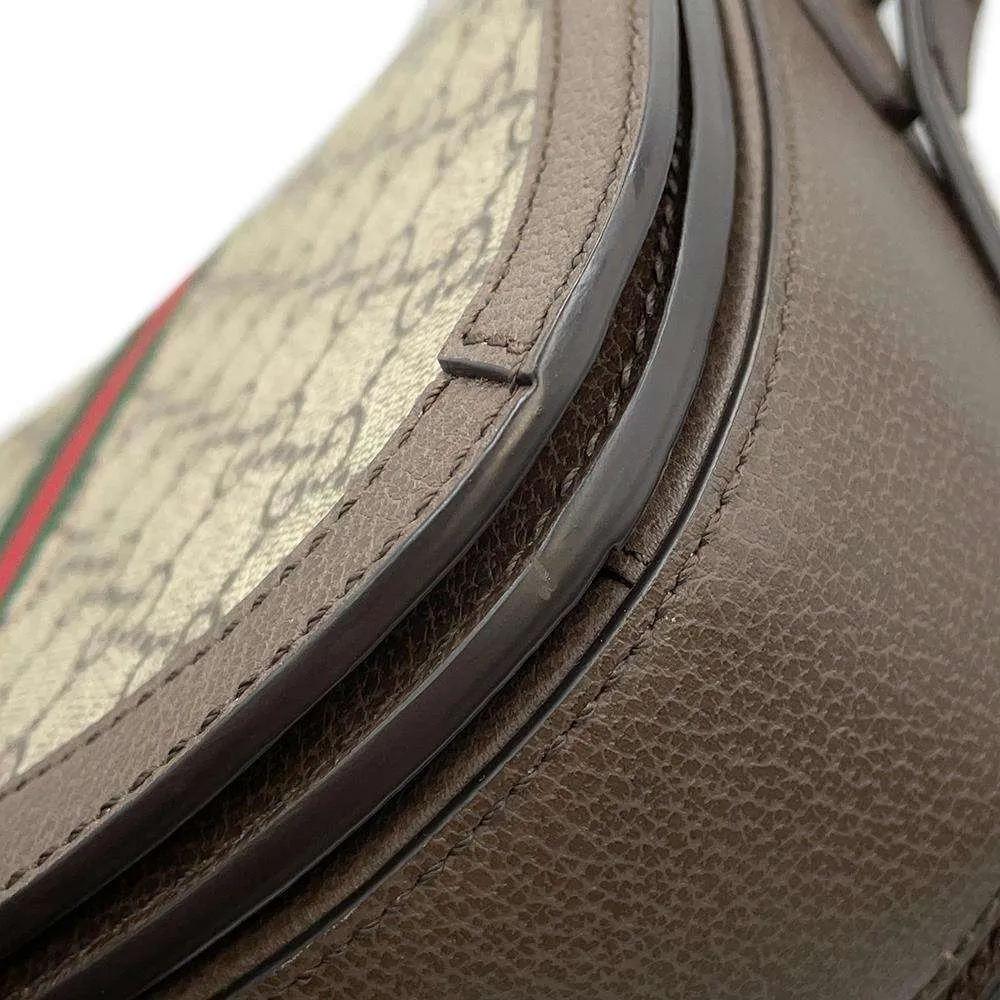 GUCCI Ophidia GG Supreme Shoulder Bag Beige/Brown601044 PVC Leather Size Small