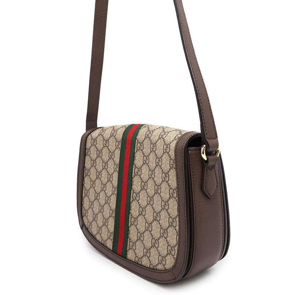 GUCCI Ophidia GG Supreme Shoulder Bag Beige/Brown601044 PVC Leather Size Small