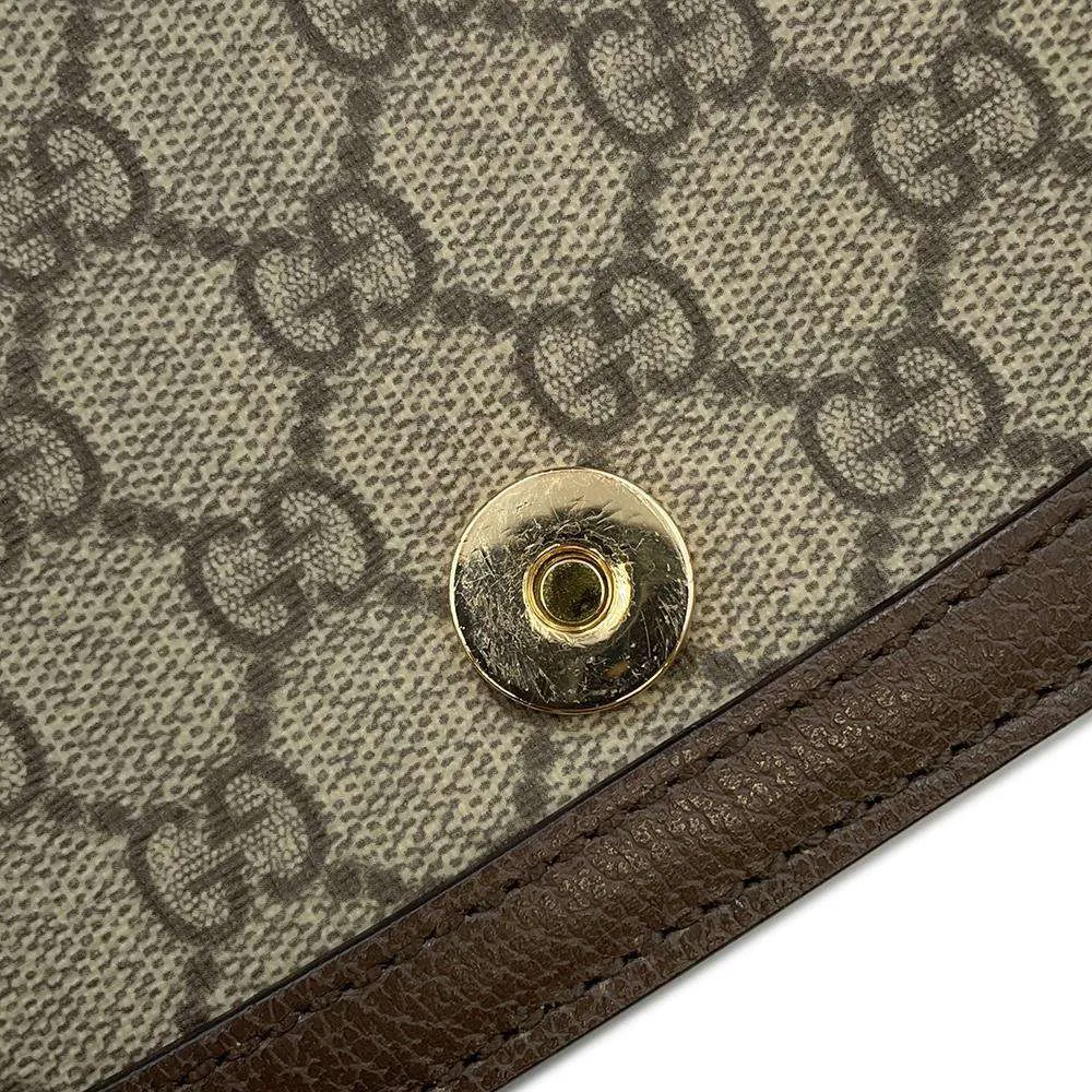 GUCCI Ophidia GG Supreme Shoulder Bag Beige/Brown601044 PVC Leather Size Small