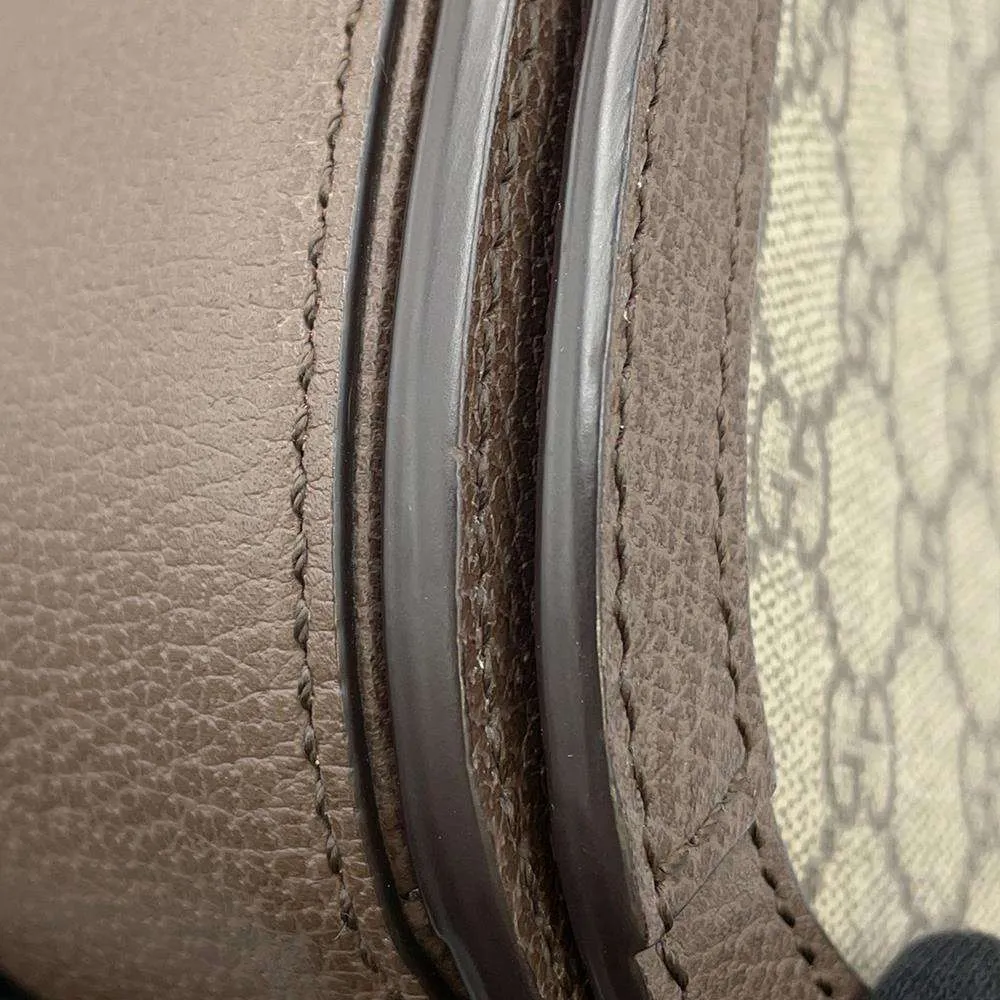 GUCCI Ophidia GG Supreme Shoulder Bag Beige/Brown601044 PVC Leather Size Small