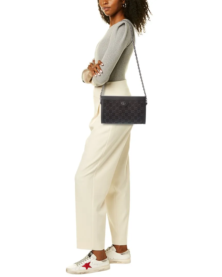 Gucci Ophidia Small GG Denim & Leather Shoulder Bag