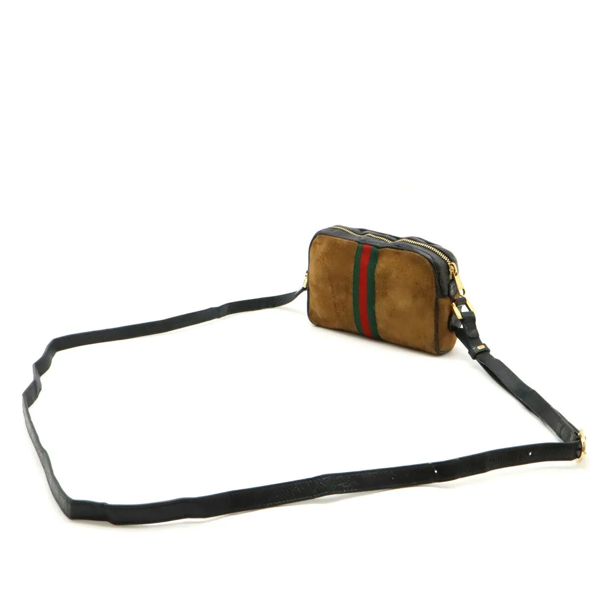 Gucci Ophidia Suede Patent Leather Shoulder Bag