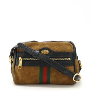Gucci Ophidia Suede Patent Leather Shoulder Bag
