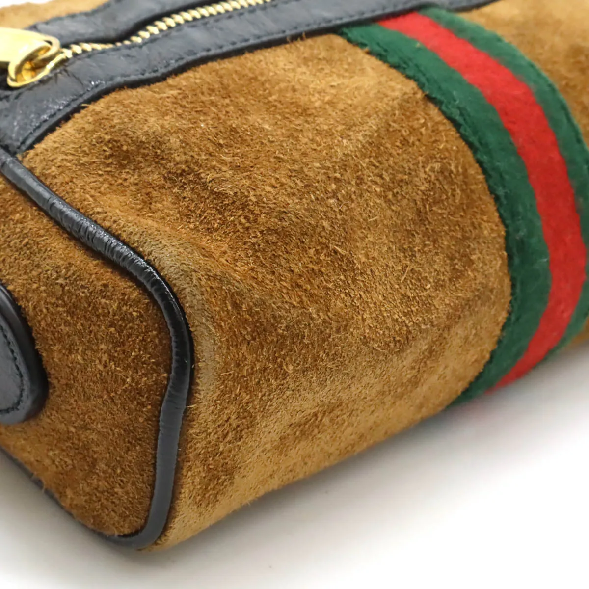 Gucci Ophidia Suede Patent Leather Shoulder Bag