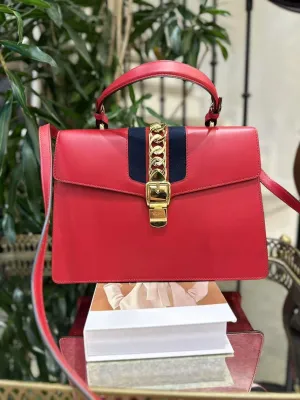 Gucci Preloved BZS Red Leather Shoulder Bag