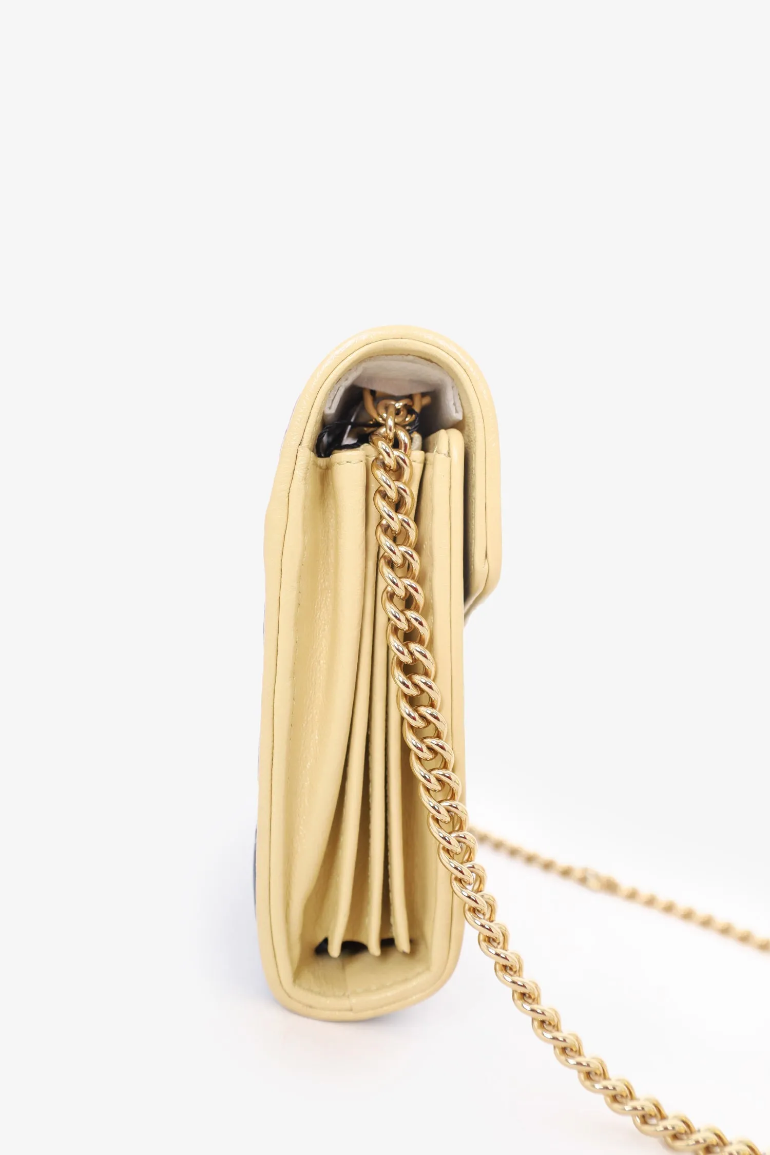 Gucci Red/Navy Quilted Marmont Wallet On Chain