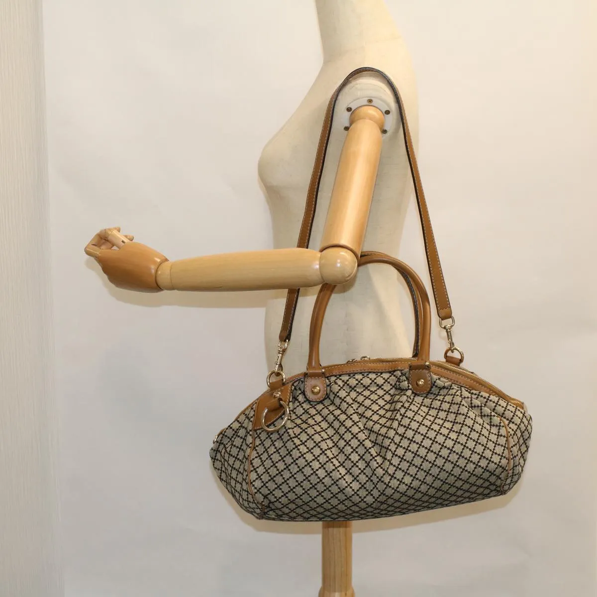 GUCCI Shoulder Bag Canvas 2way Beige Brown 223974  58602