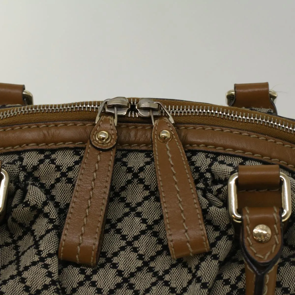 GUCCI Shoulder Bag Canvas 2way Beige Brown 223974  58602