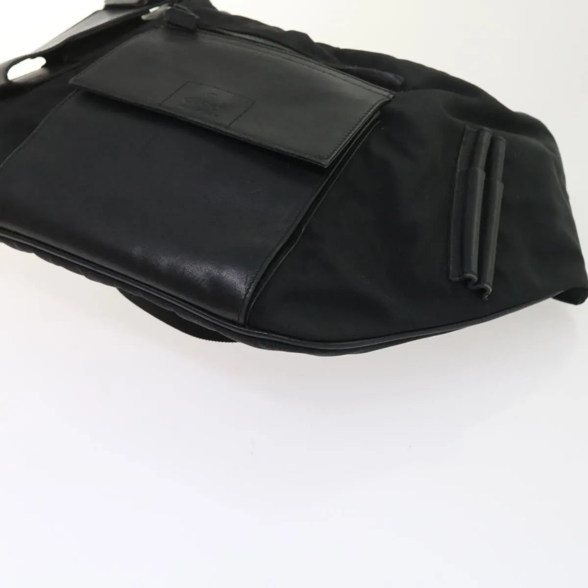 GUCCI Shoulder Bag Canvas Leather Black  55414