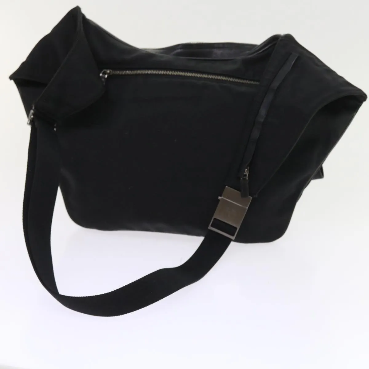 GUCCI Shoulder Bag Canvas Leather Black  55414