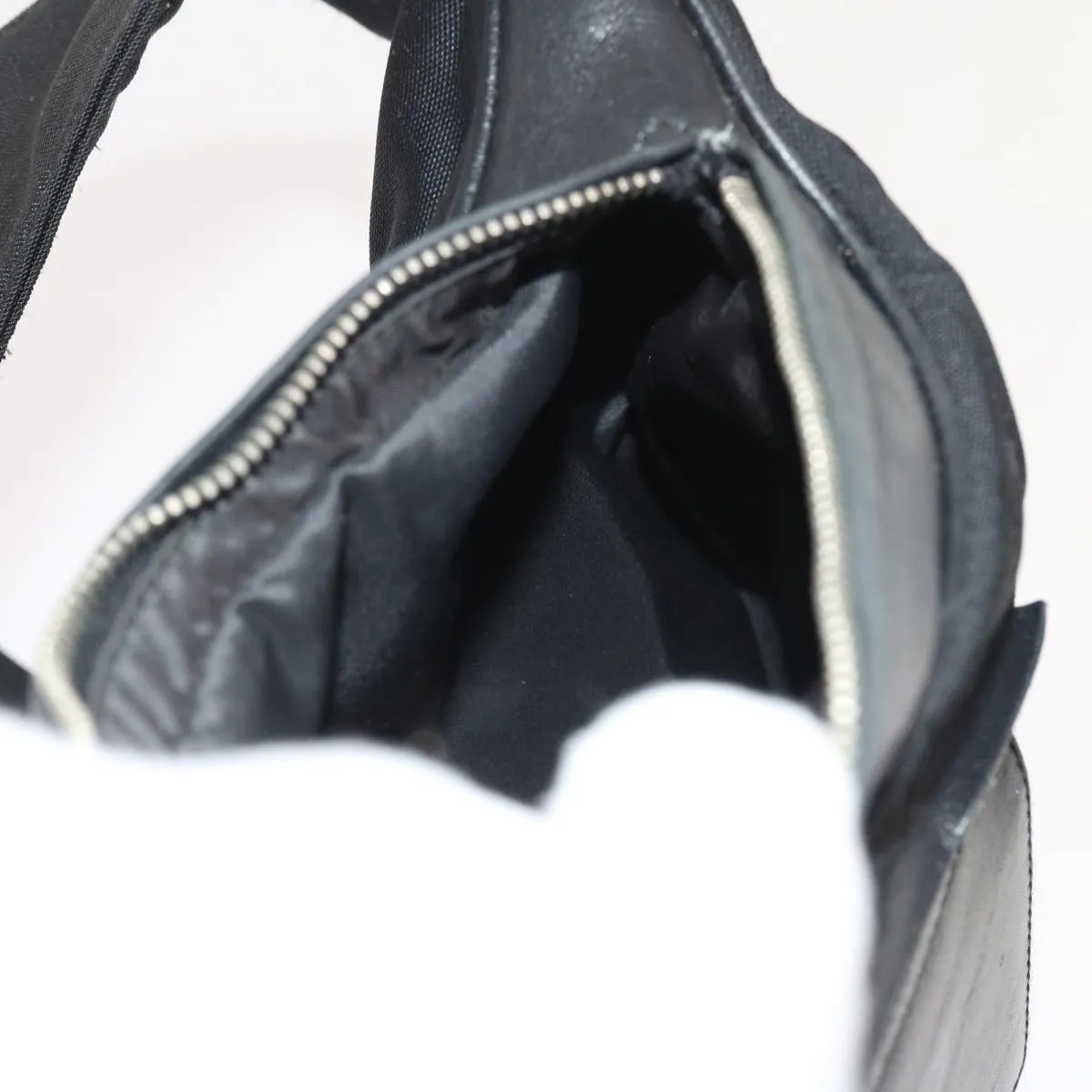 GUCCI Shoulder Bag Canvas Leather Black  55414