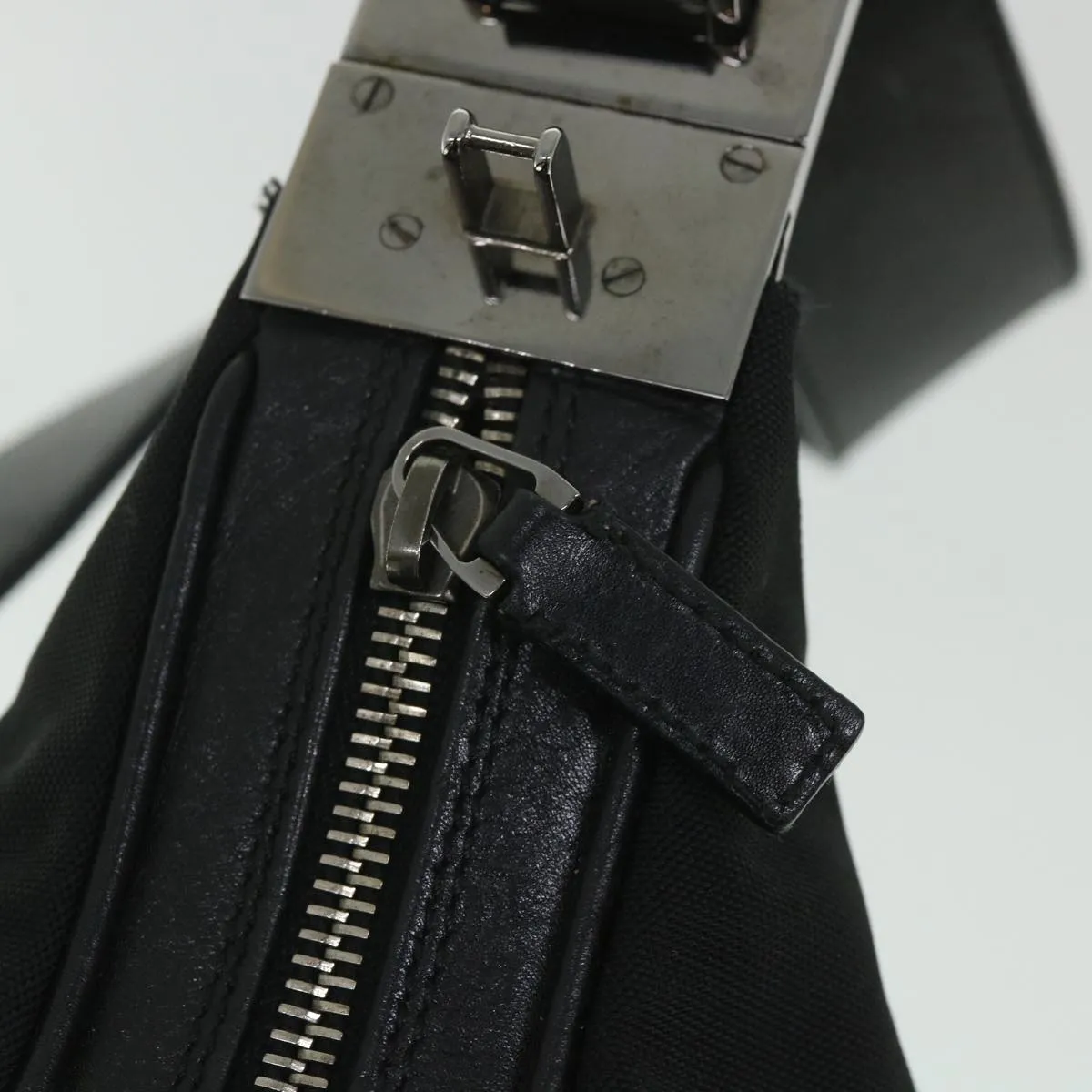 GUCCI Shoulder Bag Canvas Leather Black  ep1875