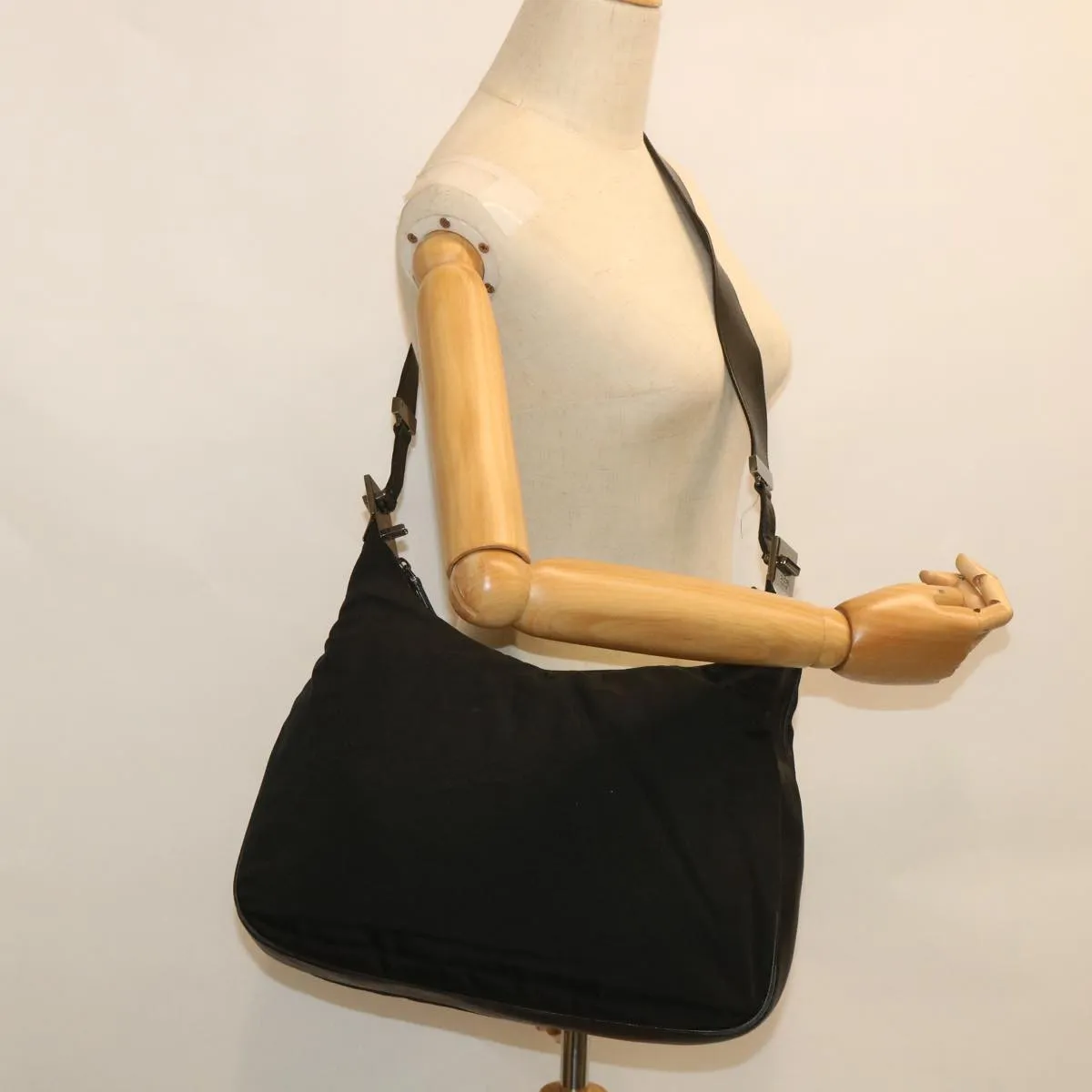 GUCCI Shoulder Bag Canvas Leather Black  ep1875