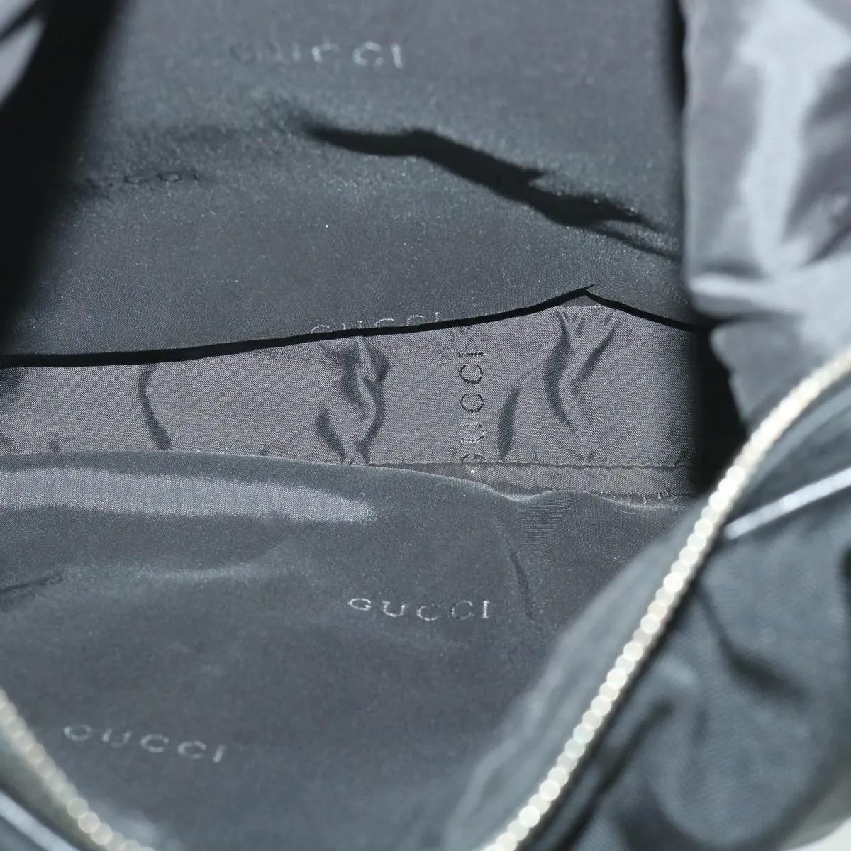 GUCCI Shoulder Bag Canvas Leather Black  ep1875