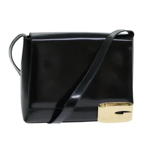 GUCCI Shoulder Bag Enamel Black 001 3444 1812  13332