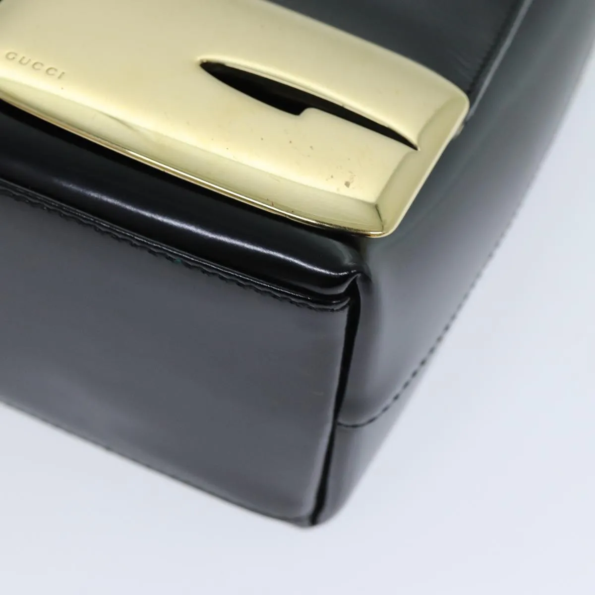 GUCCI Shoulder Bag Enamel Black 001 3444 1812  13332