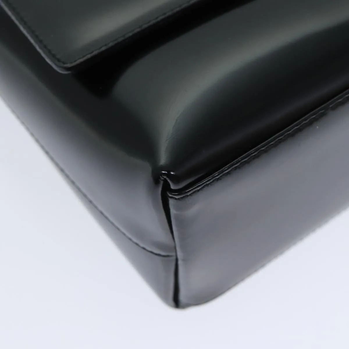 GUCCI Shoulder Bag Enamel Black 001 3444 1812  13332