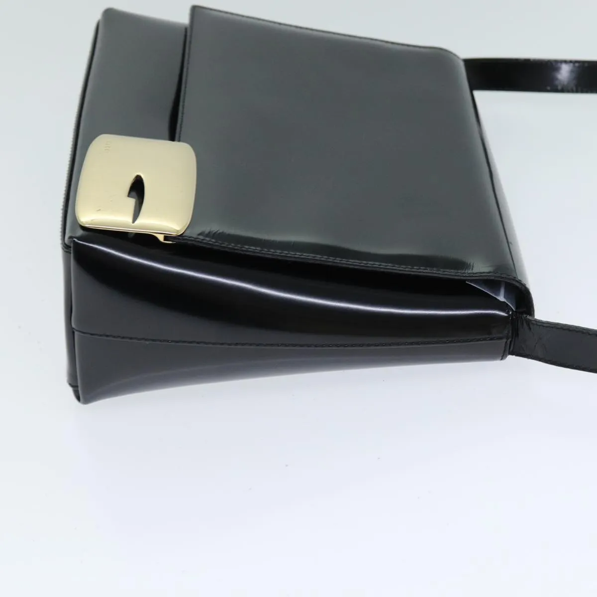 GUCCI Shoulder Bag Enamel Black 001 3444 1812  13332