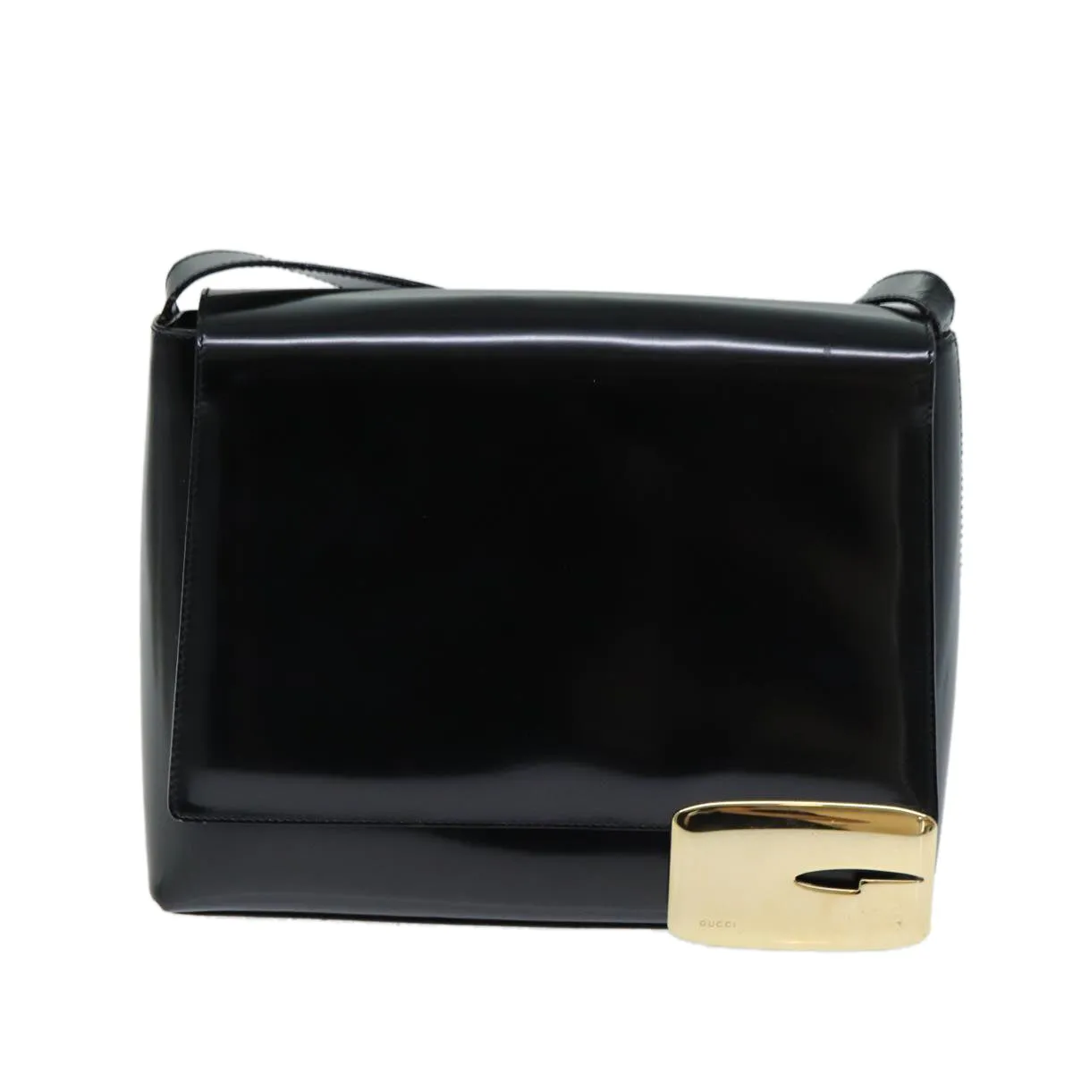 GUCCI Shoulder Bag Enamel Black 001 3444 1812  13332
