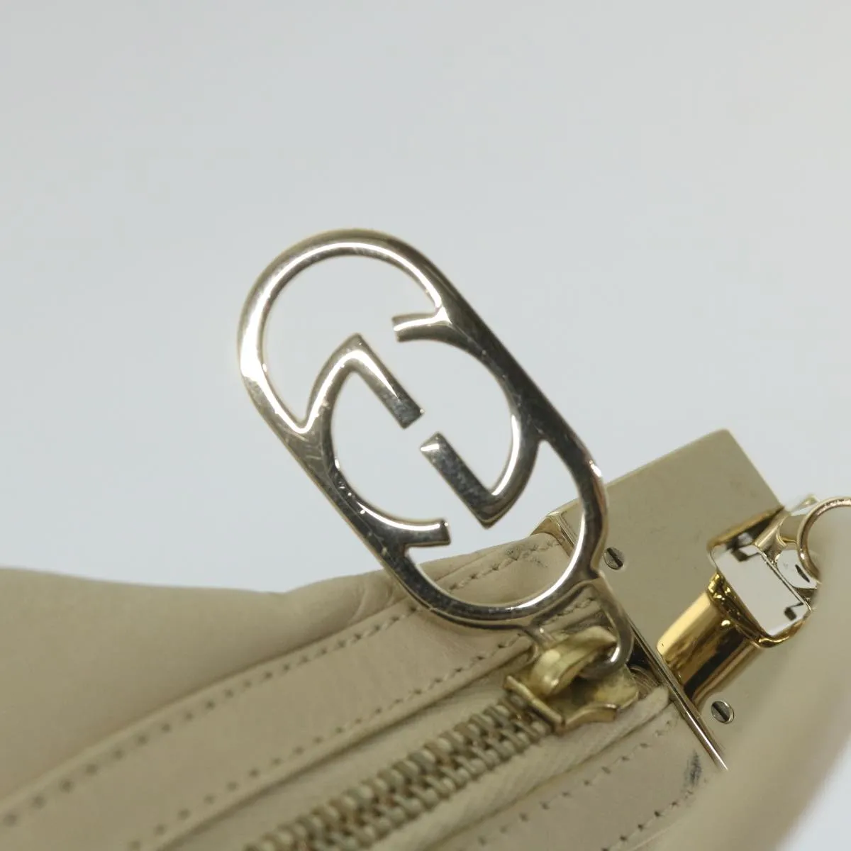 GUCCI Shoulder Bag Leather Beige 001 3814 203419  58412