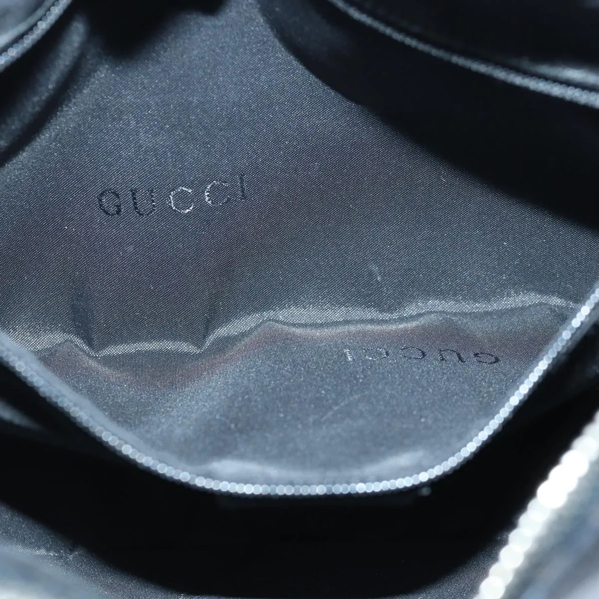 GUCCI Shoulder Bag Leather Black Silver 001 3812  ep5165