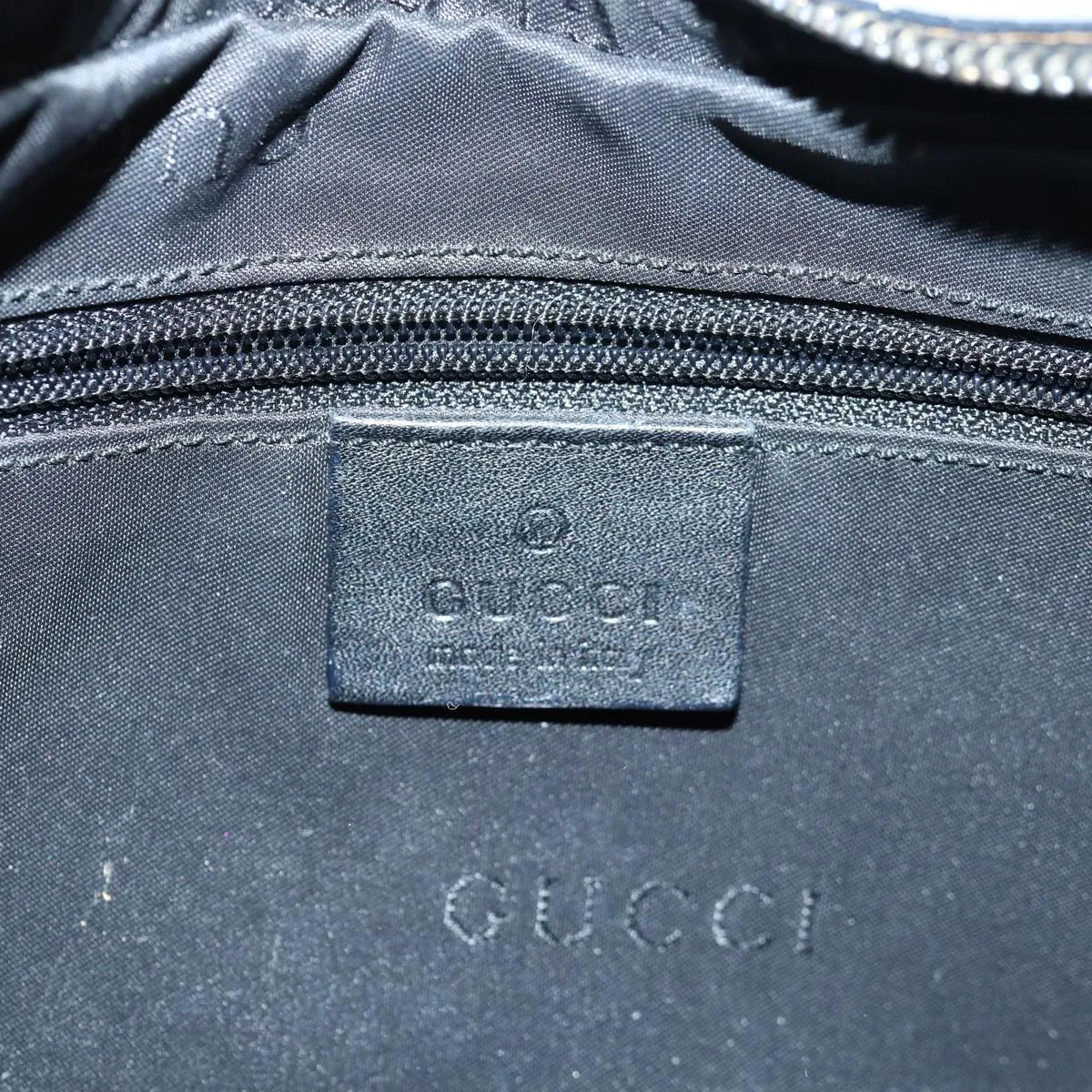 GUCCI Shoulder Bag Leather Black Silver 001 3812  ep5165