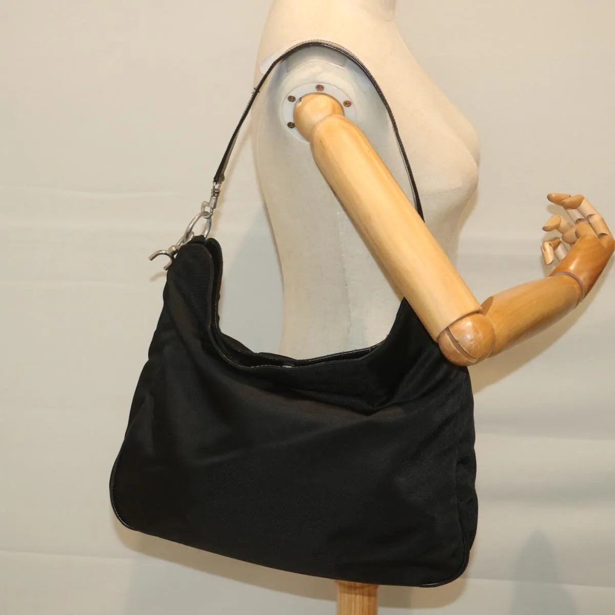 GUCCI Shoulder Bag Nylon Black 001 1998 1577  fm2876
