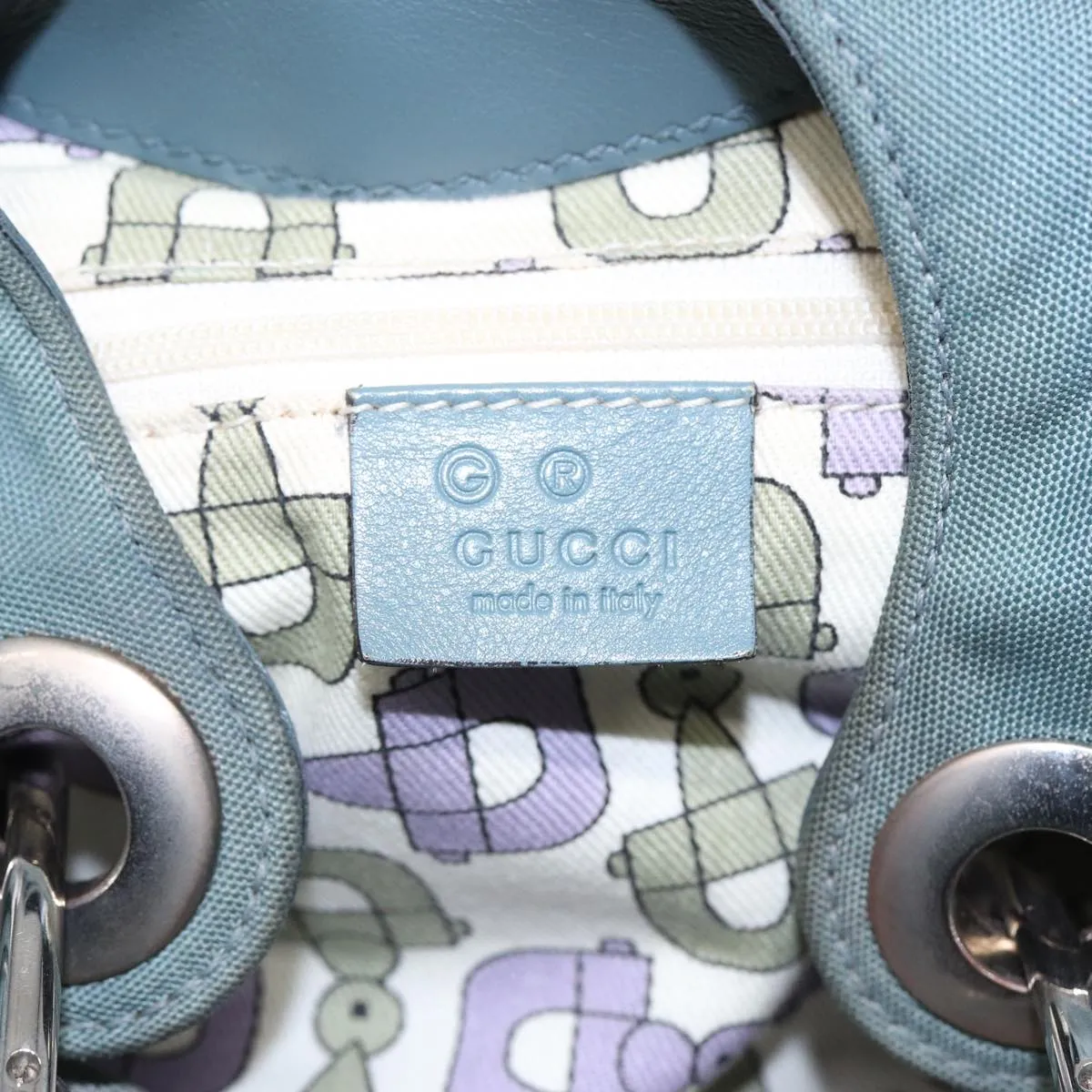GUCCI Shoulder Bag Nylon Outlet Light Blue 244342  83813