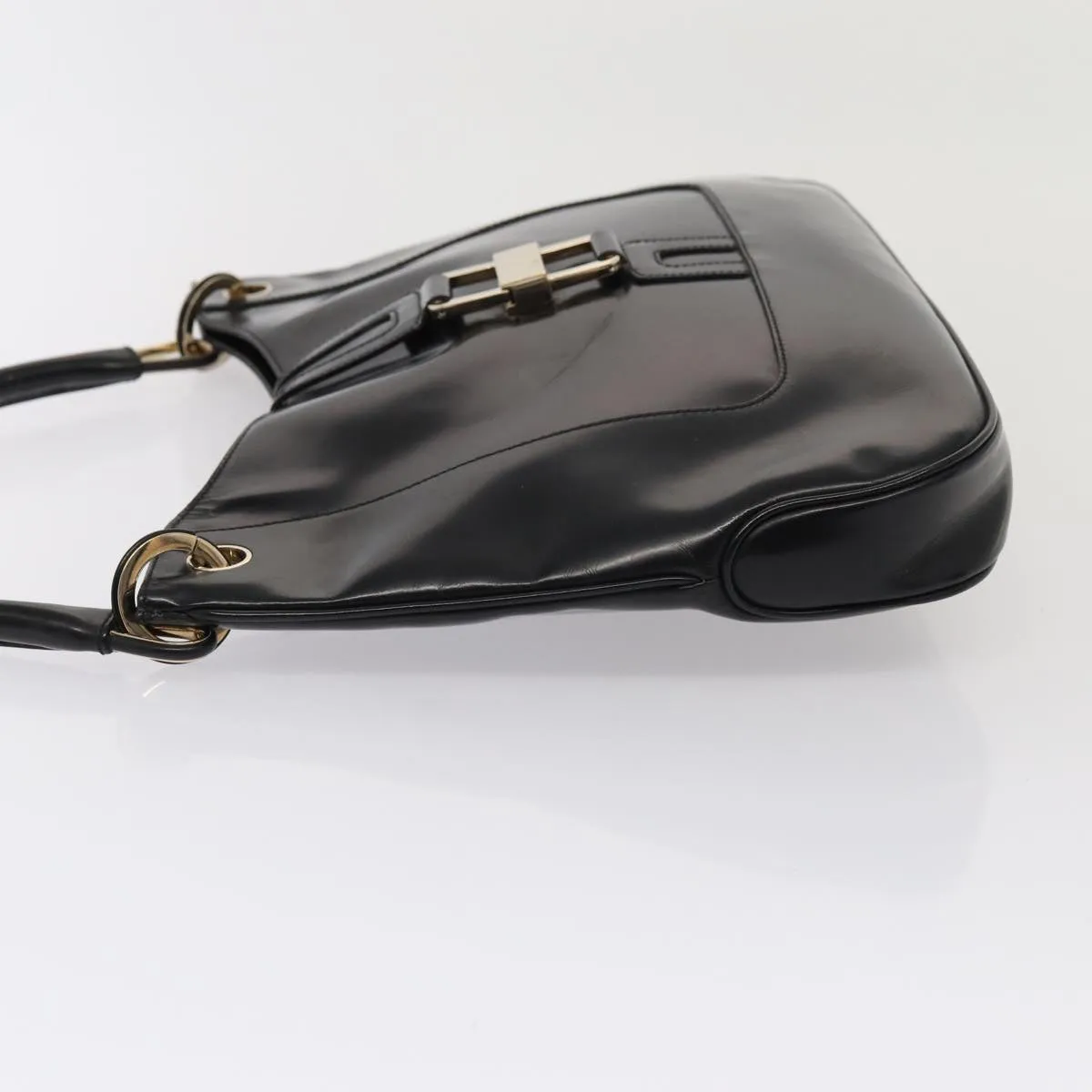 GUCCI Shoulder Bag Patent leather Black Gold 001 4149 1936