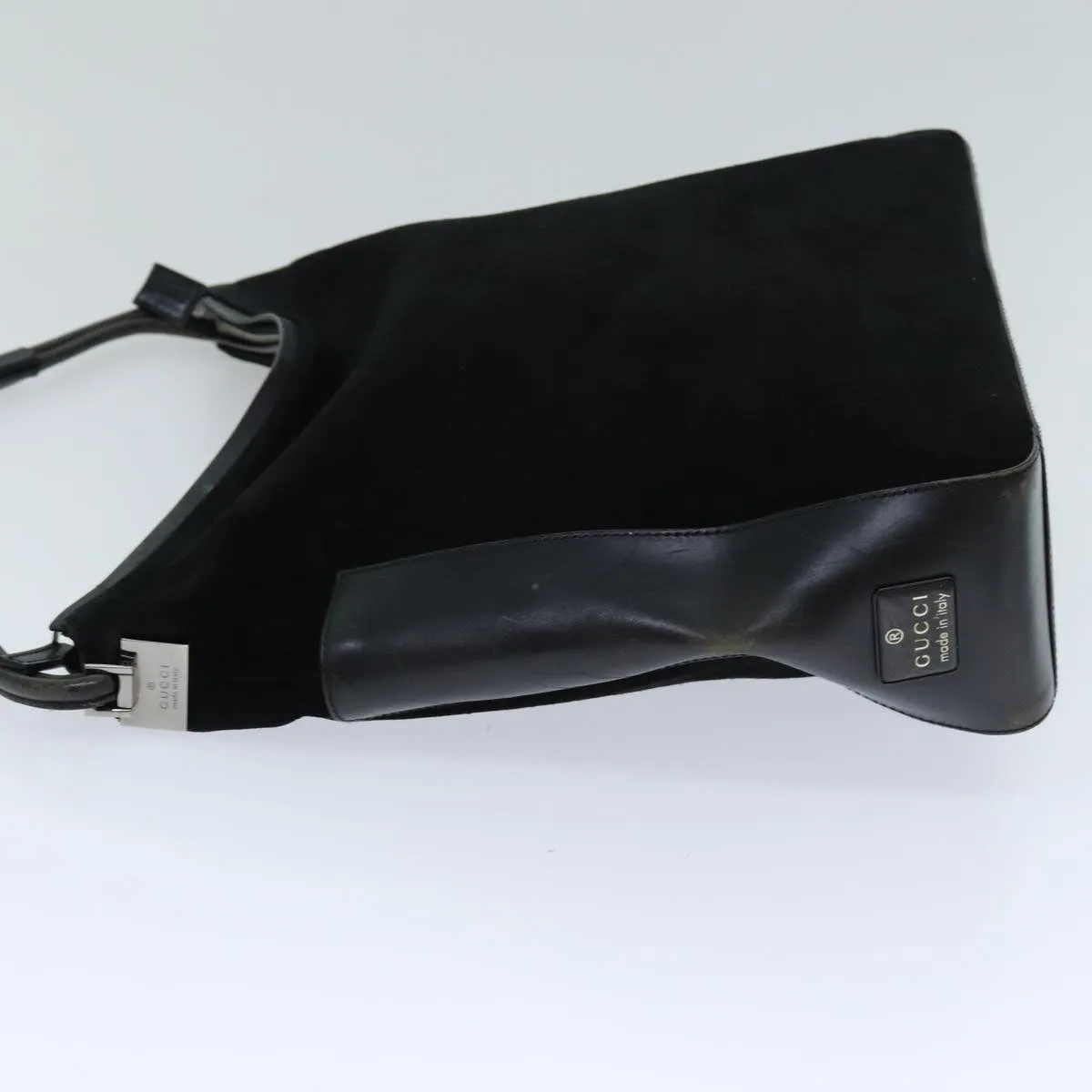 GUCCI Shoulder Bag Suede Black 001 3770  76389