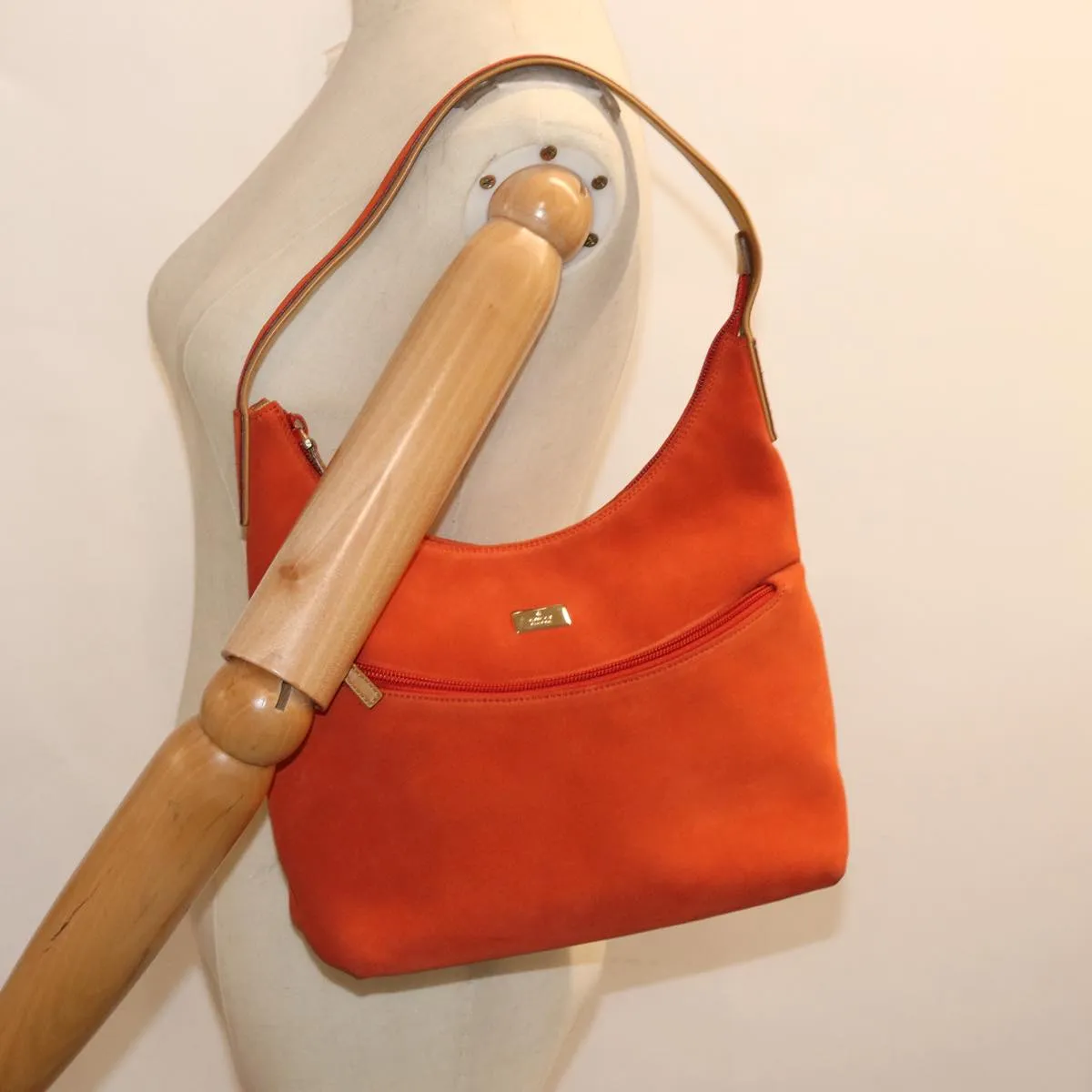 GUCCI Shoulder Bag Suede Orange 001 3386  75992