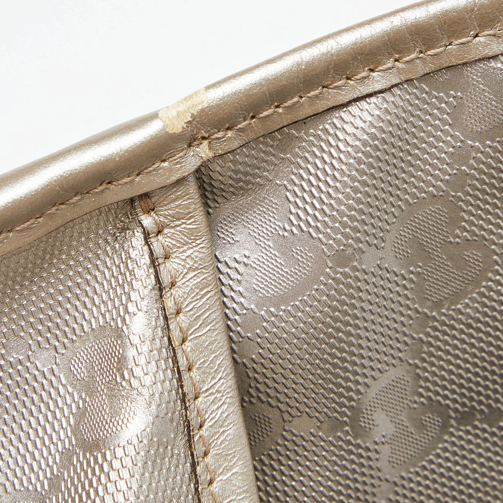 Gucci Silver Gg Imprime Canvas And Leather Medium Joy Shoulder Bag