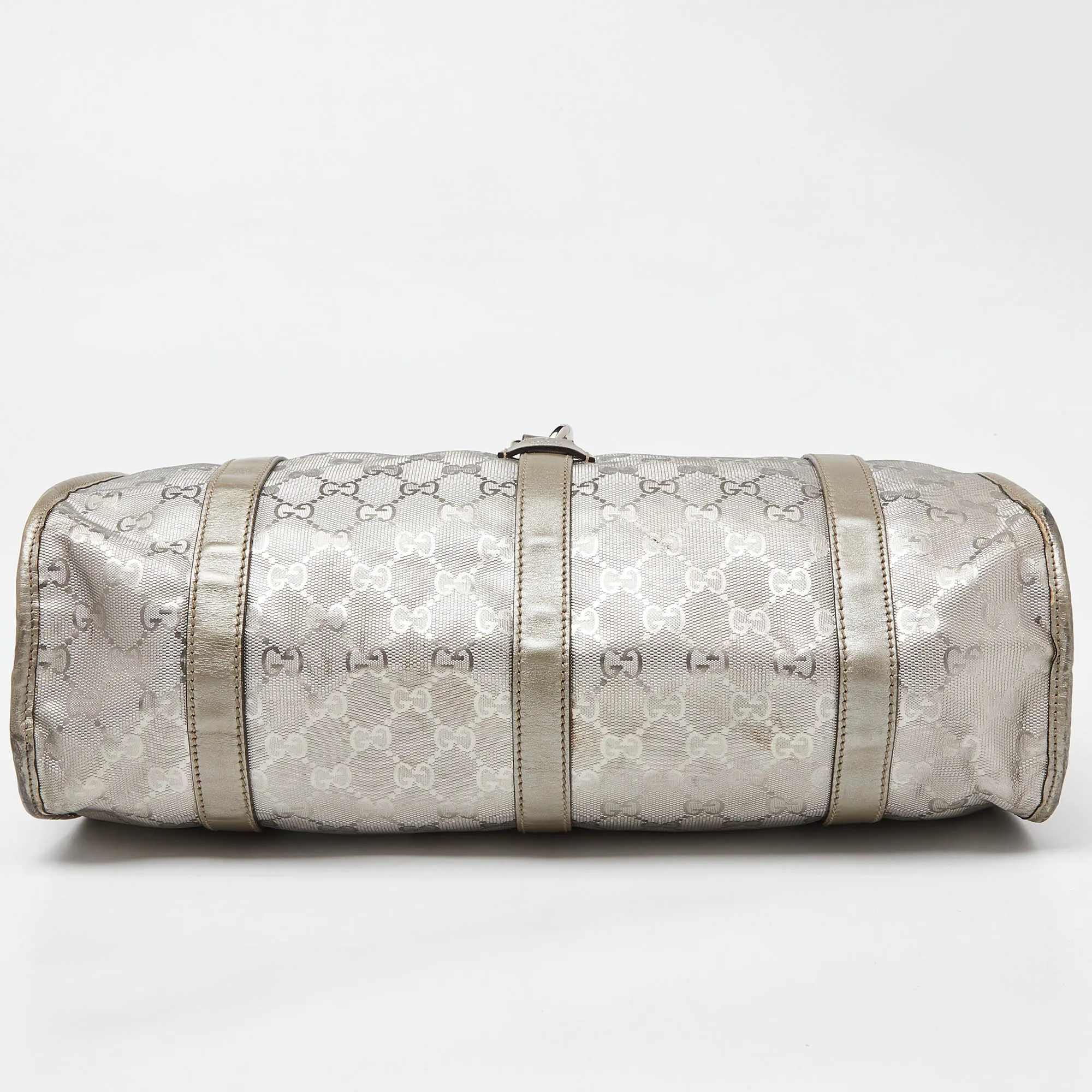 Gucci Silver Gg Imprime Canvas And Leather Medium Joy Shoulder Bag
