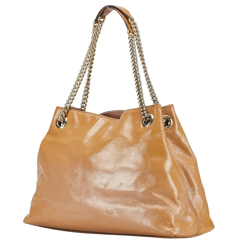 Gucci Soho Chain Shoulder Bag Beige Leather