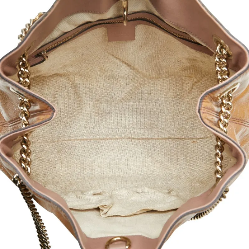 Gucci Soho Chain Shoulder Bag Beige Leather