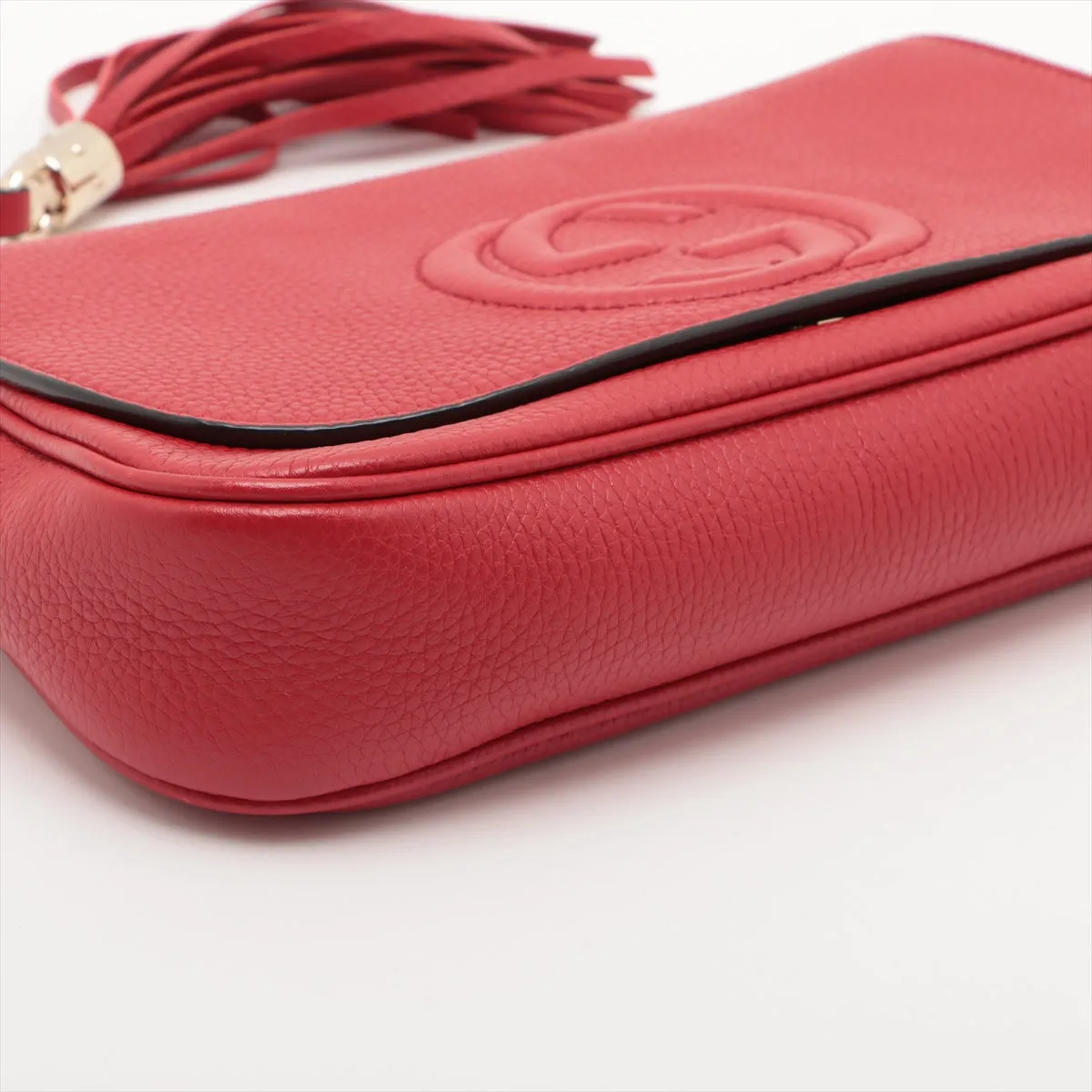 Gucci Soho Leather Chain Shoulder Bag Red